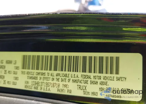 2009 Dodge Ram 1500 Slt/Sport/Trx from USA, damaged, VIN 1D3HB13T19S718710